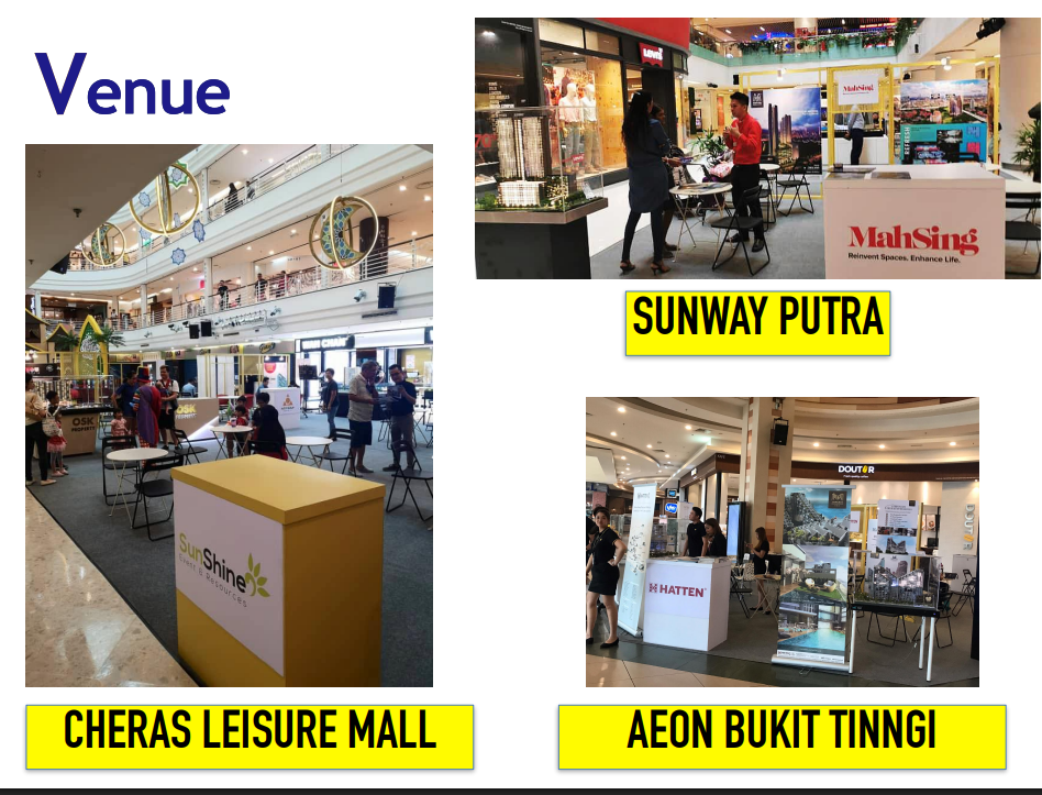 Sunshine Property Fair at Sunway Putra, Cheras Leisure Mall & AEON Bukit Tinggi